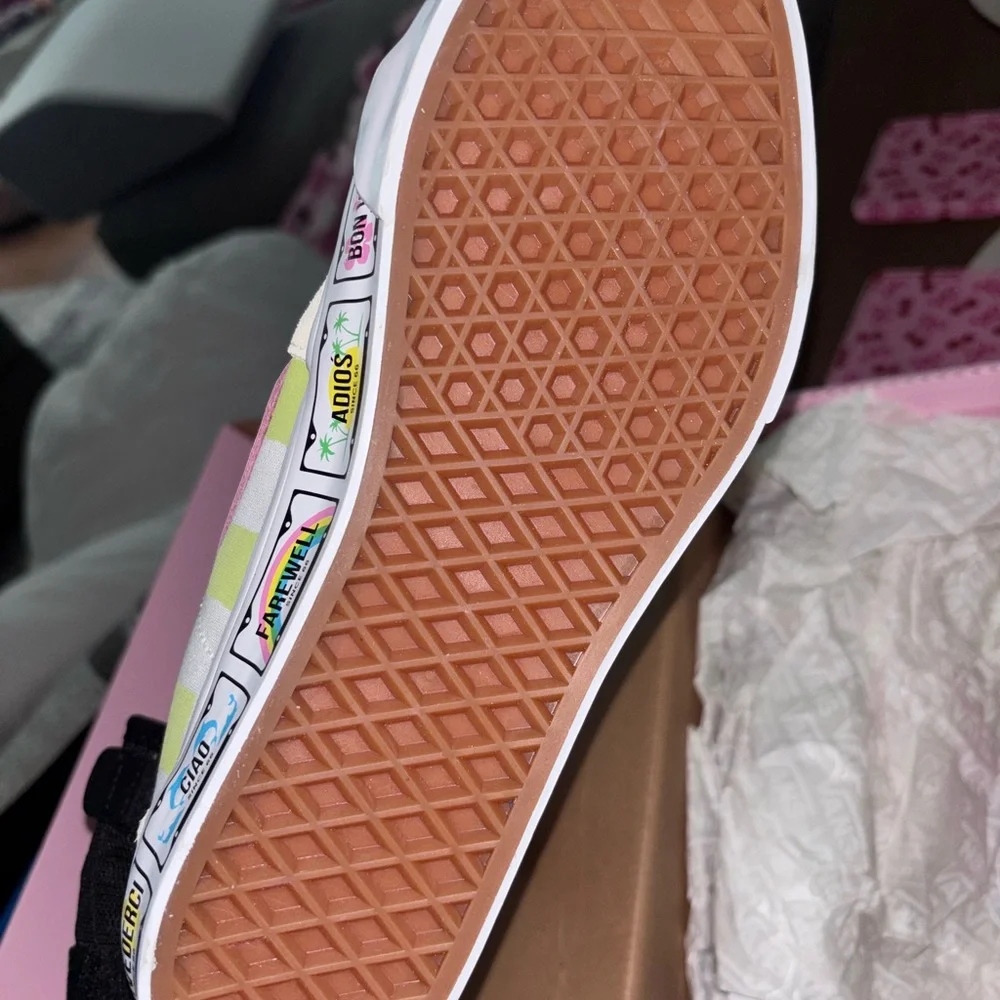 Vans Checkerboard Sneakers with Pink and Green Accents x Emma mulholland on holi - Picture 4 of 6